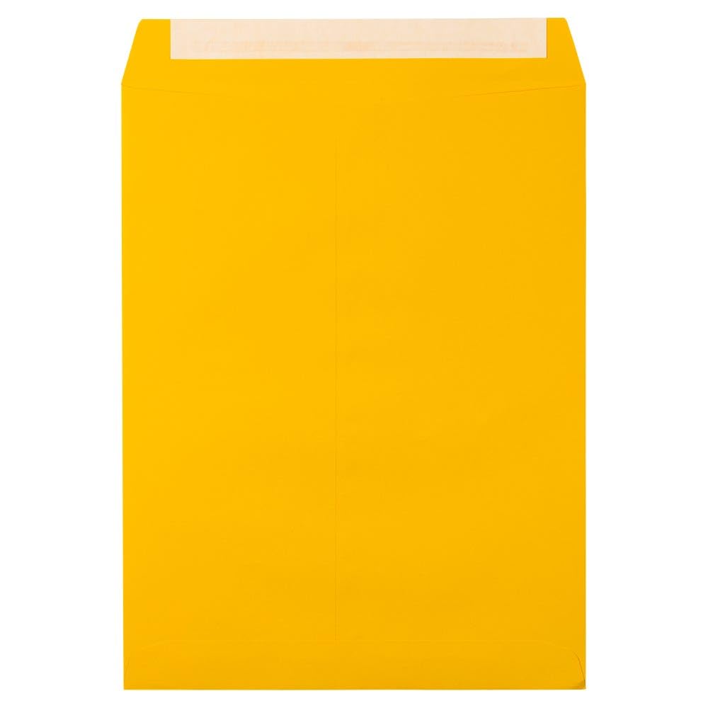 LUXPaper 10 x 13 Open End Envelopes | Self Seal Peel & Press Envelopes | Sunflower Yellow | 80lb. Text Weight | Pack of 1,000 | Perfect for Business Mail, Wedding Invitations & Office Correspondence
