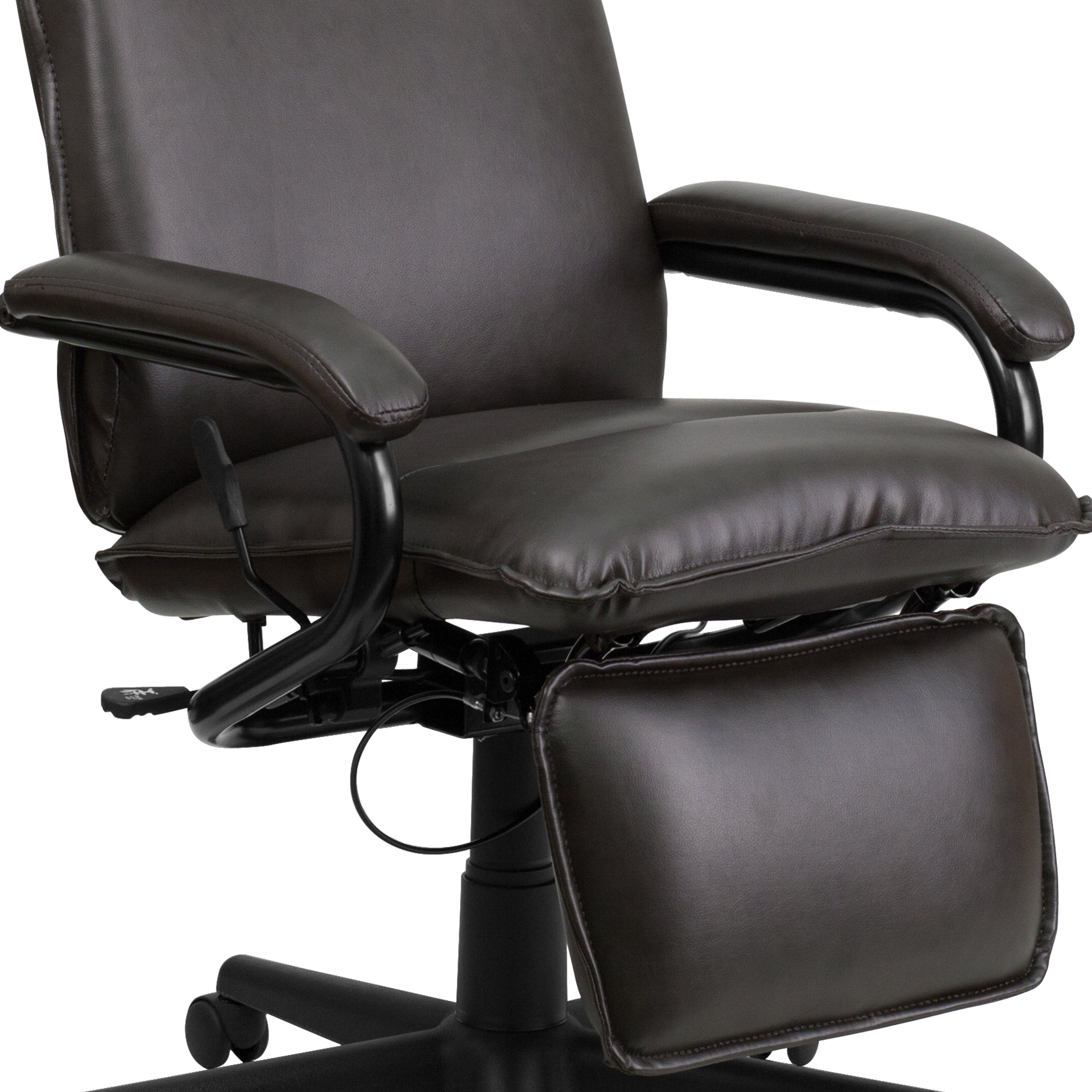 Premium Robert High Back Brown LeatherSoft Executive Reclining Ergonomic Swivel Office Chair with Adjustable Arms - Perfect for Home Office, Gaming & Workspace Comfort