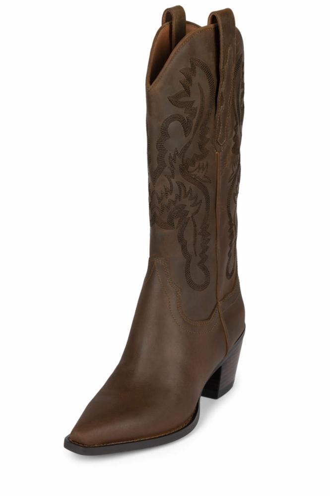 Jeffrey Campbell Women's Dagget Brown M Leather Boots - Stylish Ankle Boots for Women, Perfect for Fall & Winter Fashion, Casual Outfits, and Night Out