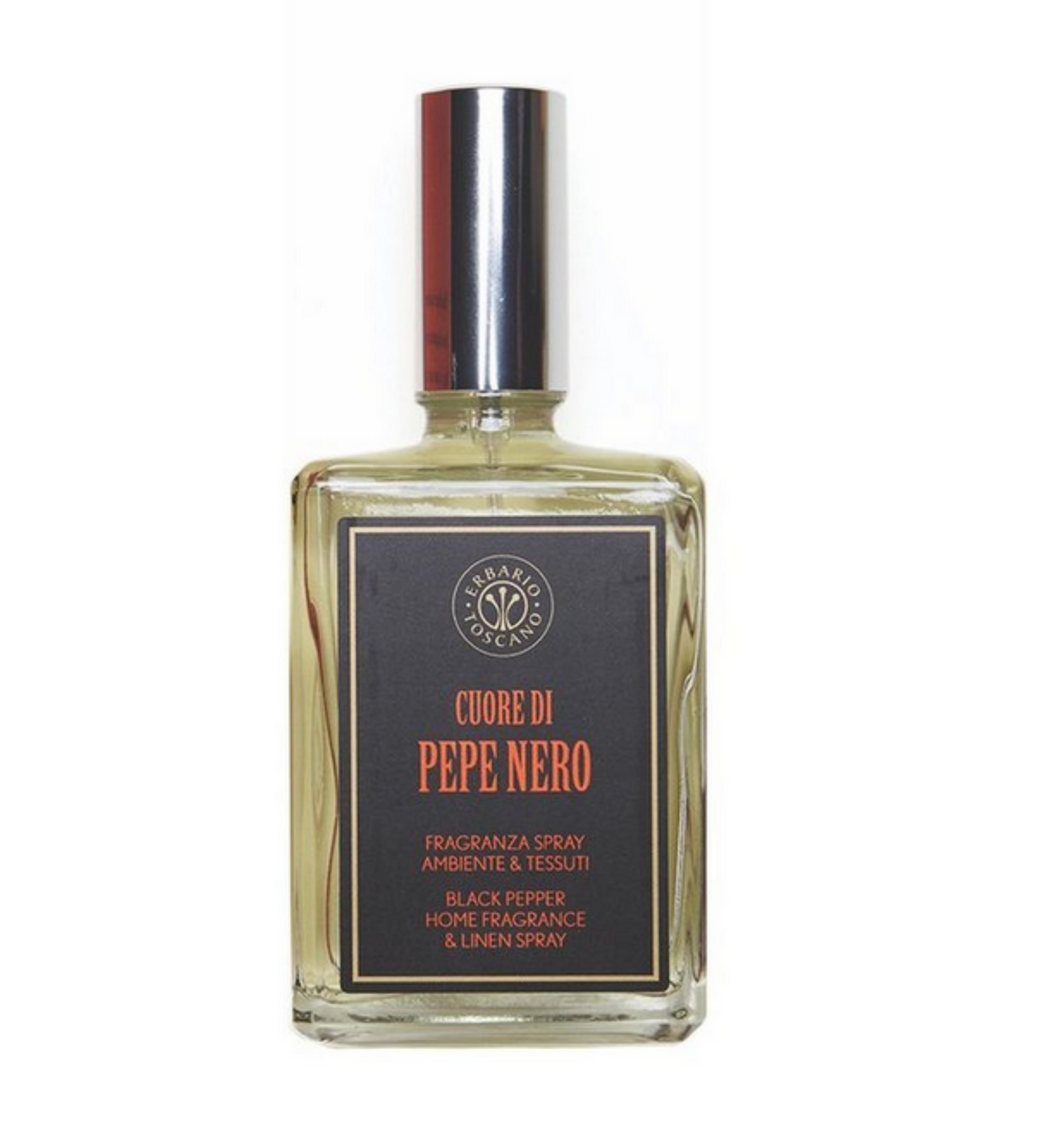 Erbario Toscano Black Pepper Home Fragrance Spray 100ml - Fresh Scent for Bedroom, Living Room & Linens | Aromatic Room & Fabric Mist for Cozy Home Atmosphere