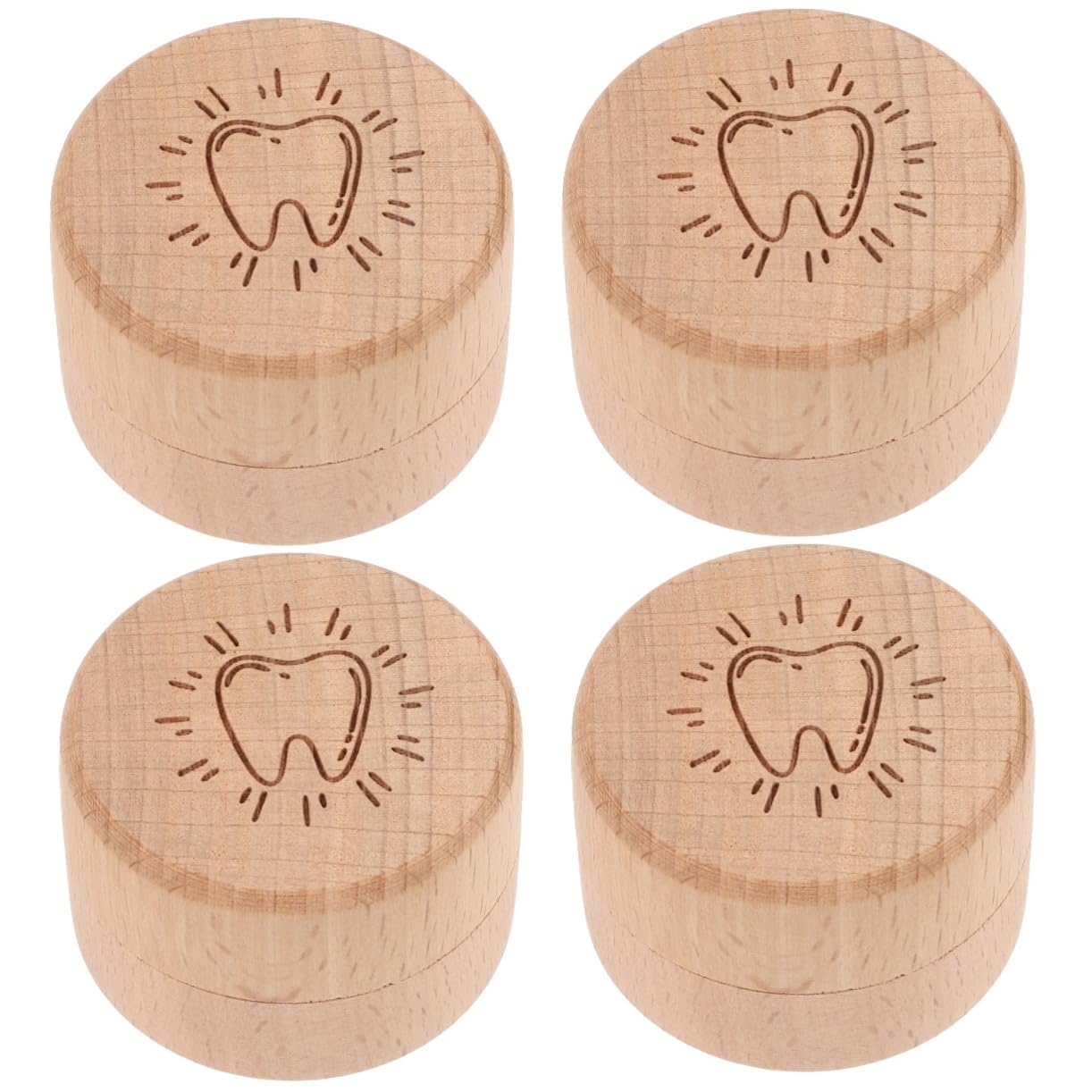 STOBAZA 4-Piece Kids Tooth Keepsake Box Set - Baby Teeth Organizer with Storage Compartments for Tooth Fairy Souvenirs - Perfect for Collecting & Preserving Lost Teeth (Ideal for Baby's First Tooth, Tooth Fairy Gifts & Childhood Memories)