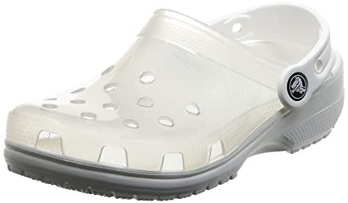 Crocs Unisex Classic Translucent Clogs for Men & Women - Comfortable Slip-On Shoes for Beach, Pool, Garden & Casual Wear