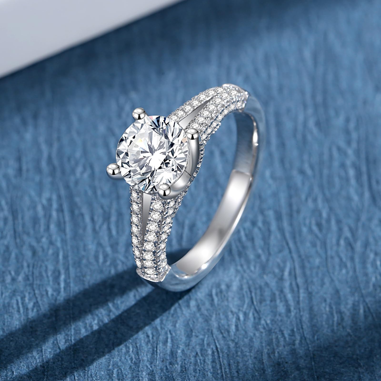 Exquisite Moissanite Engagement Rings for Women - S925 Sterling Silver Wedding Bands, Anniversary & Valentine's Gifts for Her - Ideal for Proposals, Bridal Jewelry & Special Occasions