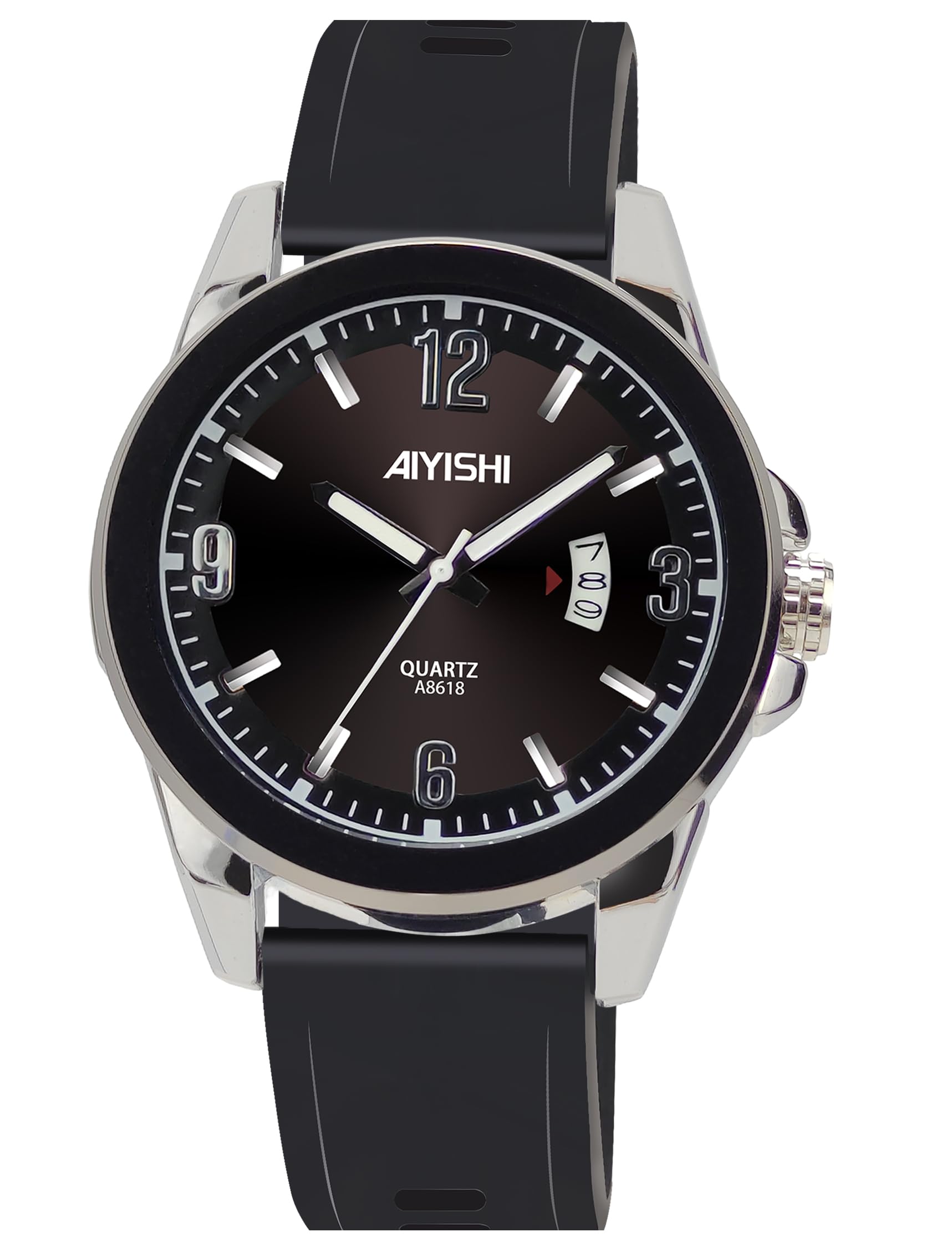 Men's Stylish Waterproof Wrist Watch - Calendar, Casual, Business & Sport Military Watch with Durable Rubber Silicone Band | Perfect for Everyday Wear, Office, Outdoor Activities & Gifts