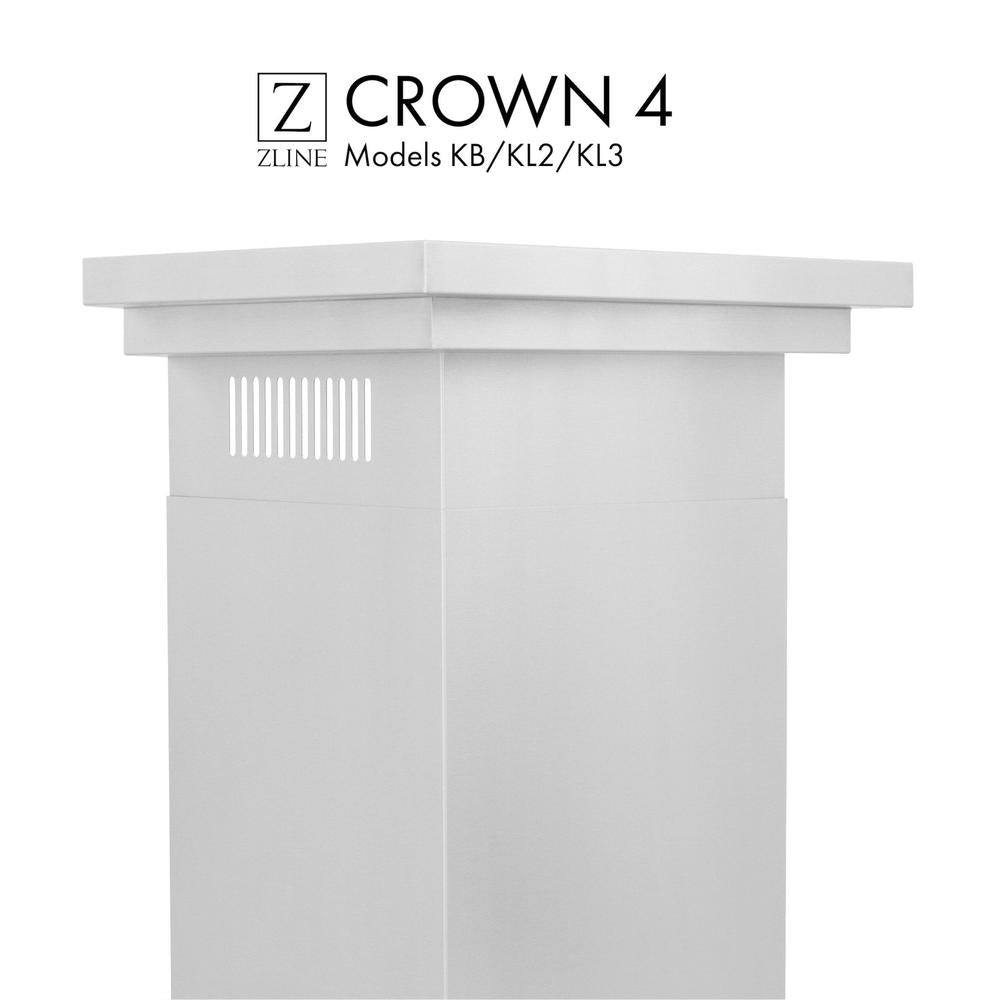 ZLINE CM4 Crown Molding Wall Mount Range Hood - Stainless Steel Kitchen Vent Hood for KB/KL2/KL3 Series - Perfect for Modern Kitchens & Home Renovations