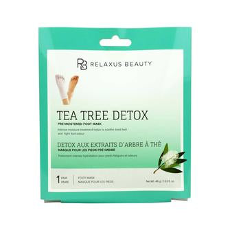 RELAXUS Tea Tree Foot Mask for Cracked Heels & Dry Skin - Exfoliating & Moisturizing Foot Care Treatment - Perfect for Pedicures, Spa Days & At-Home Relaxation