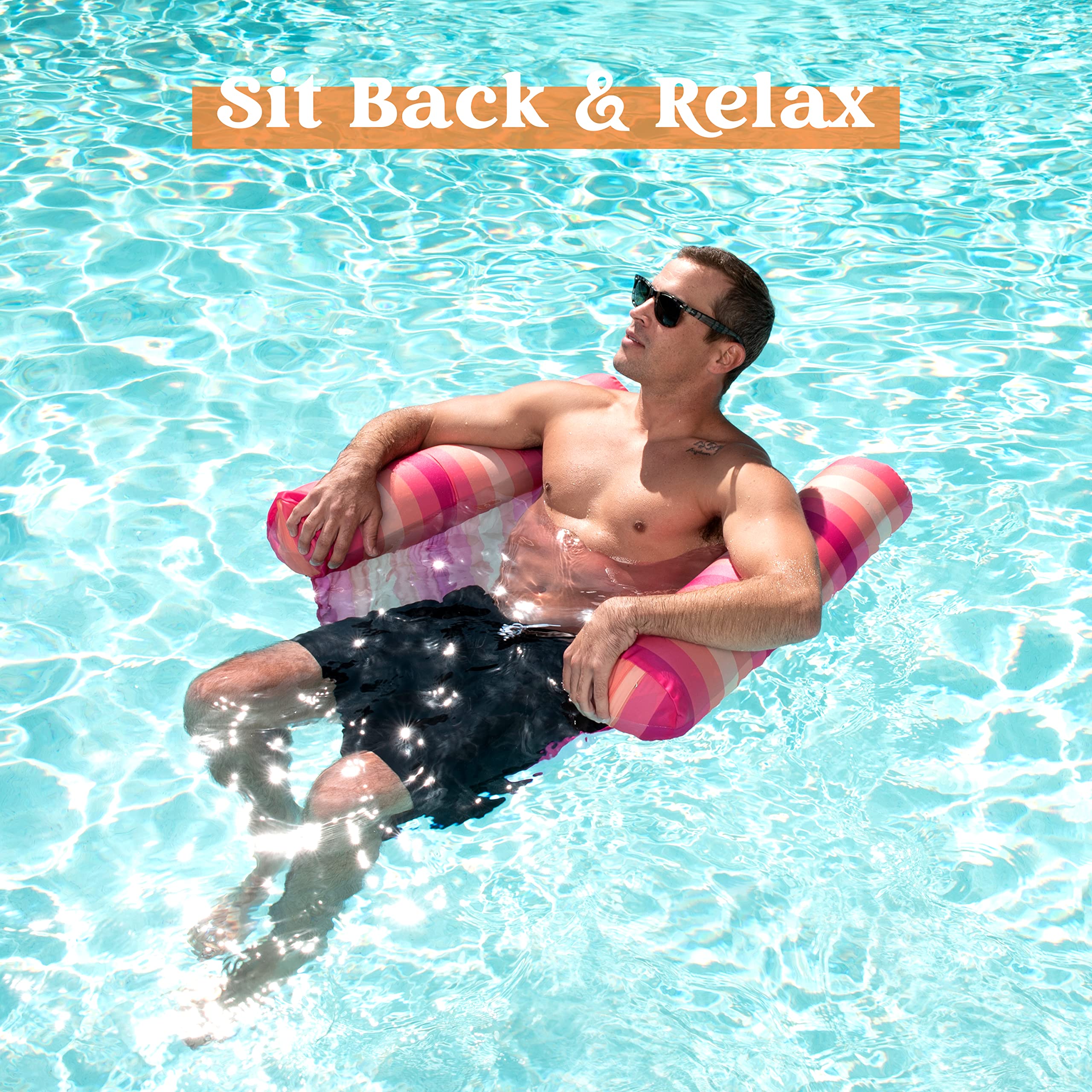 **Sloosh 3-Pack 4-in-1 Inflatable Pool Floats - Water Hammock Loungers, Multi-Purpose Swimming Pool Accessories (Saddle, Lounge Chair, Drifter) for Adults & Kids - Perfect for Pool, Lake, Beach & Summer Relaxation**