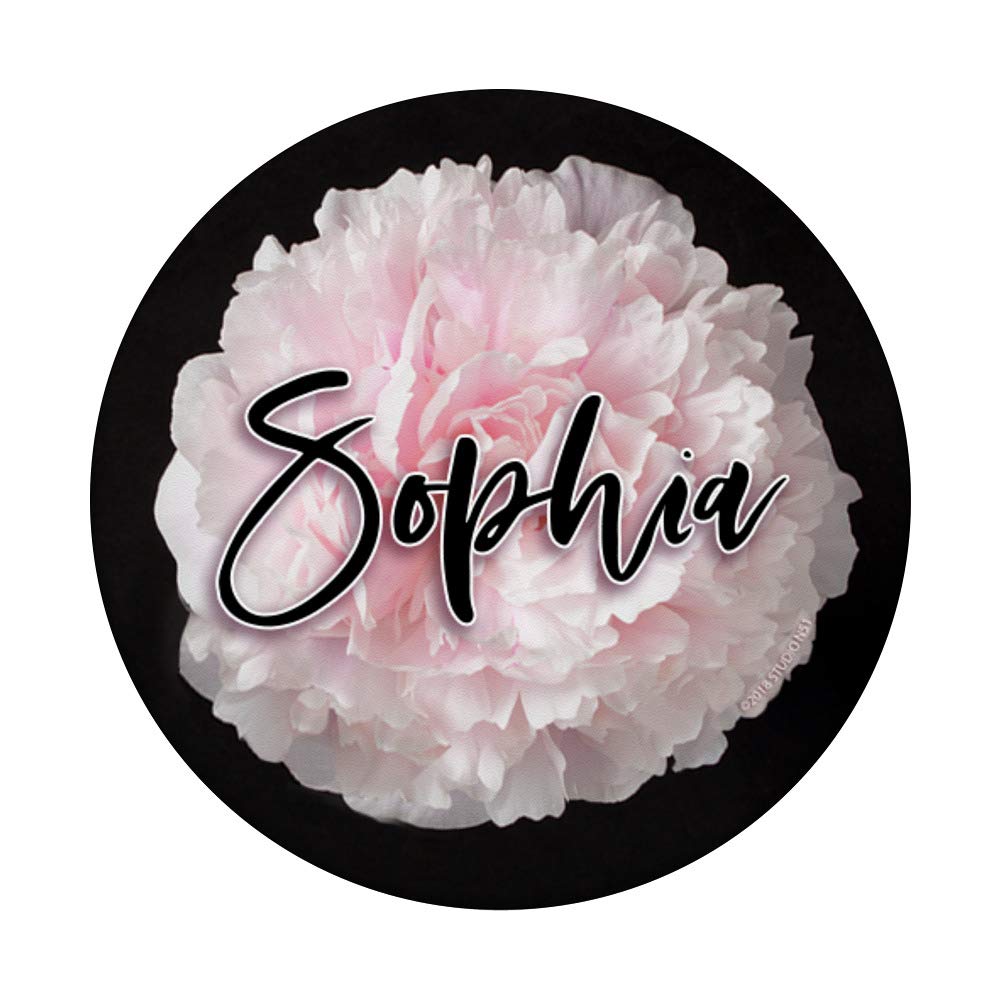Sophia Gift Flower Pink Peony PopSockets Grip & Stand - Phone & Tablet Holder with Swappable Base for iPhone, Samsung, iPad - Perfect for Selfies, Video Calls, and Hands-Free Viewing
