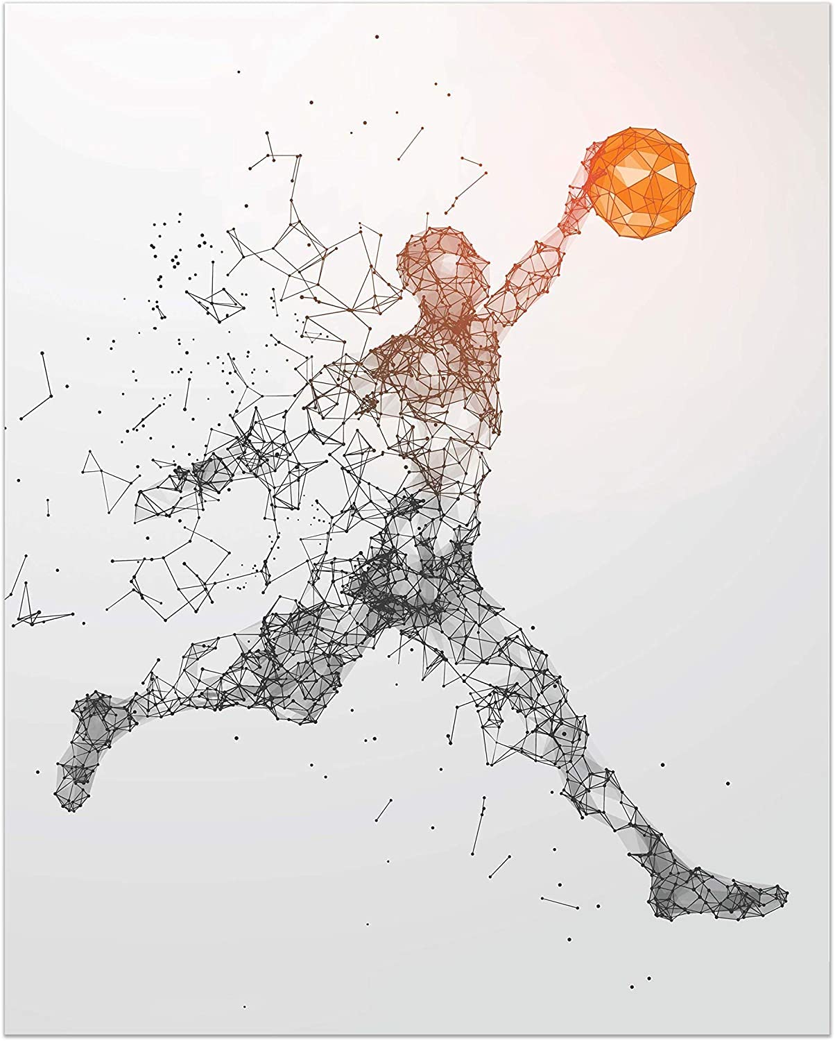Basketball Wall Art Prints - Set of 4 (11x14) Unframed Sports Posters for Men, Kids & Teens | Basketball Room Decor for Boys Bedroom & Game Room | Perfect for Basketball Fans & Sports Themed Spaces