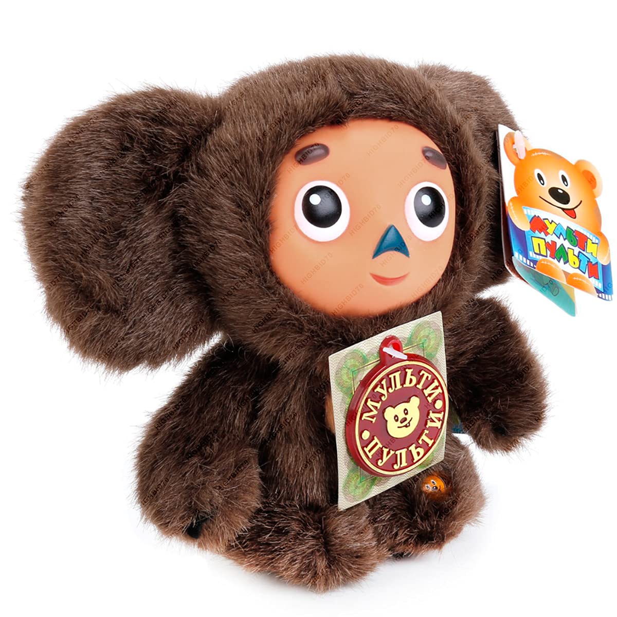 Original Cheburashka & Gena Talking Plush Stuffed Toy with Sound - Russian Animated Character Collectible Gift for Kids | Christmas, Birthday Presents & Nursery Decor