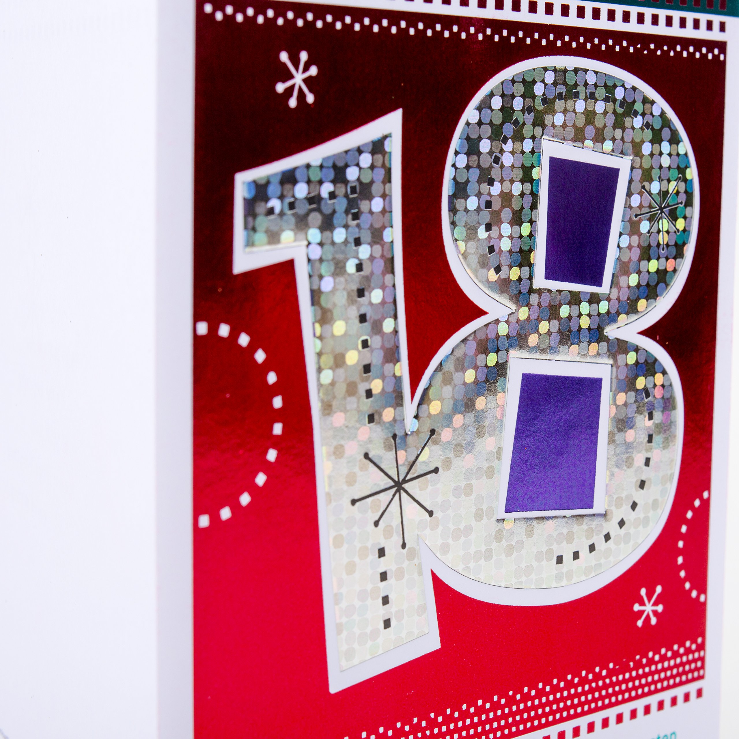 Hallmark 18th Birthday Greeting Card with Multi Foil Design - Perfect for Milestone Celebrations, Graduation Gifts & Coming of Age Parties