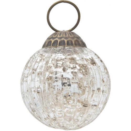 3-Pack Silver Mercury Glass Ball Ornaments - Elegant Christmas Tree Decorations for Holiday Home & Party Decor