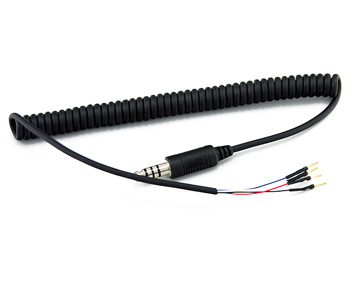 HKP 121010XL XL Coiled Helmet Cable (4 Pack) - Durable Spring Cord for Motorcycle, Construction & Safety Helmets - Perfect for Communication Systems, Headsets & Industrial Use