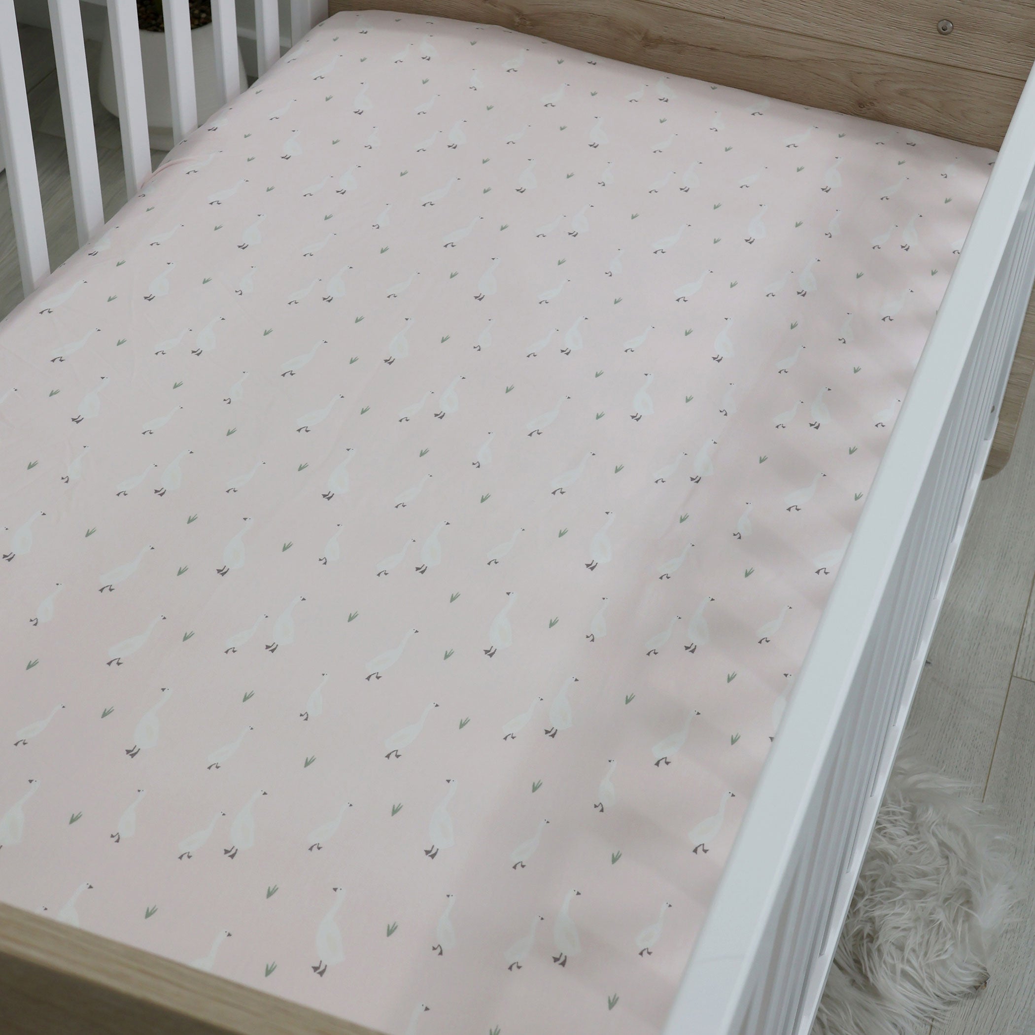 2-Pack Jersey Cotton Fitted Crib Sheets - Soft Blush & Grey Baby Bedding for Nursery, Toddler Beds & Portable Cribs | Breathable & Wrinkle-Resistant