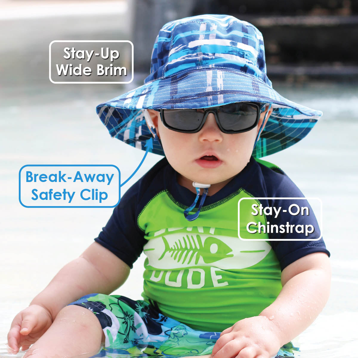 Jan & Jul Grow With Me Aqua Dry Bucket Hats for Babies & Toddlers - UV Protection Sun Hat for Outdoor, Beach, Pool & Summer Activities