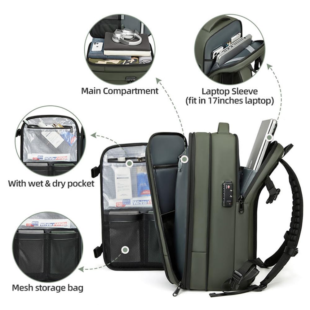 Easyvacpack Air Vacuum Backpack for Travel - 60L Expandable Air-Sealed Bag with TSA Anti-Theft & Vacuum System | Perfect for Camping, Hiking & International Trips