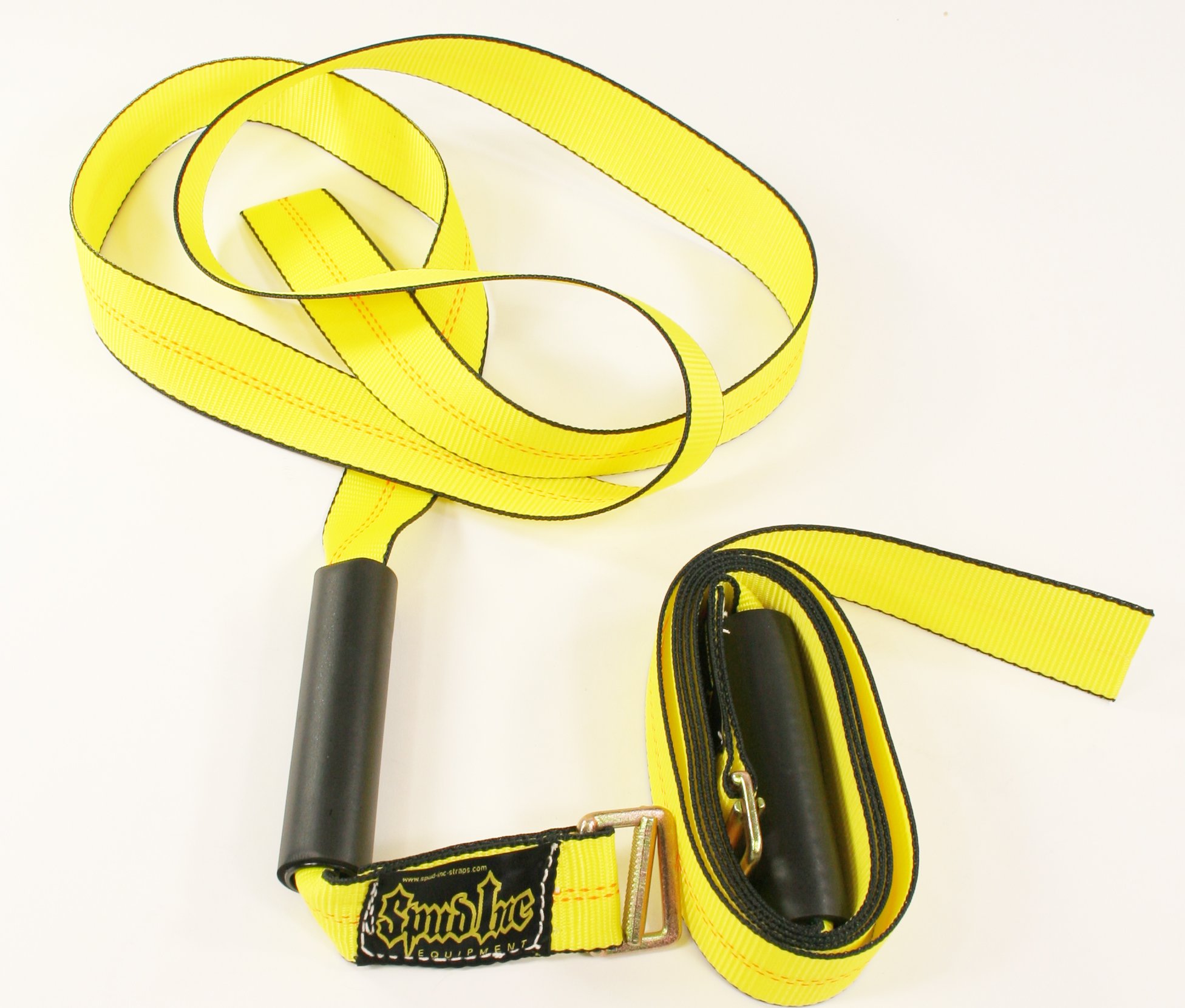 Spud Traveling Farmers Walk Handles - Pair (Yellow, Olympic Plates) | Heavy Duty Strength Training Equipment for CrossFit, Strongman & Home Gym Workouts