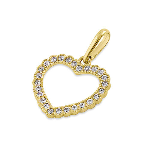 14K Solid Gold Heart Pendant with Cubic Zirconia - Elegant Necklace for Women, Perfect for Valentine's Day, Anniversary & Everyday Wear