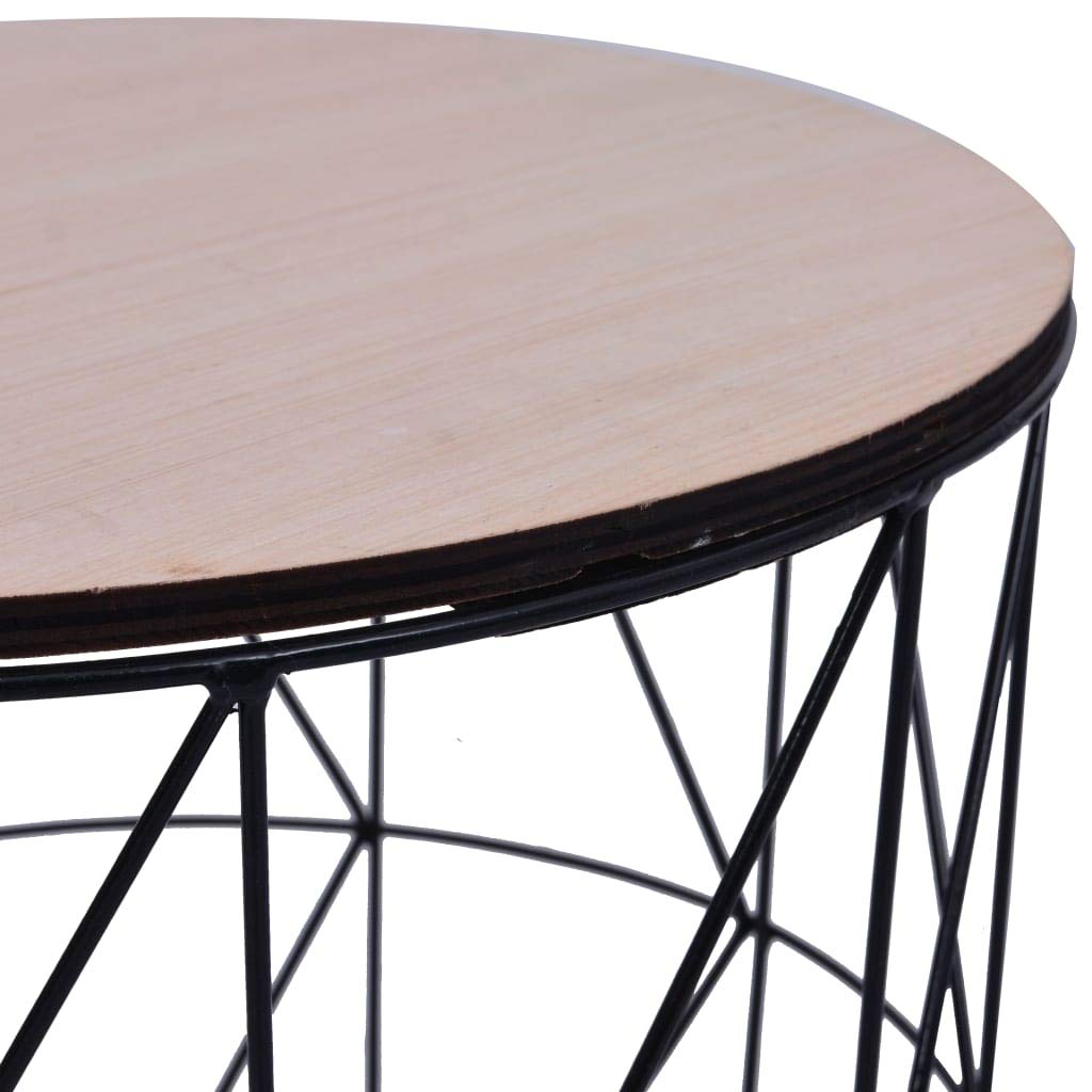 FAMIROSA Modern Round Coffee Table 18.5 Inch - Black Wooden Living Room Center Table for Small Spaces, Perfect for Apartments, Lounges & Home Decor