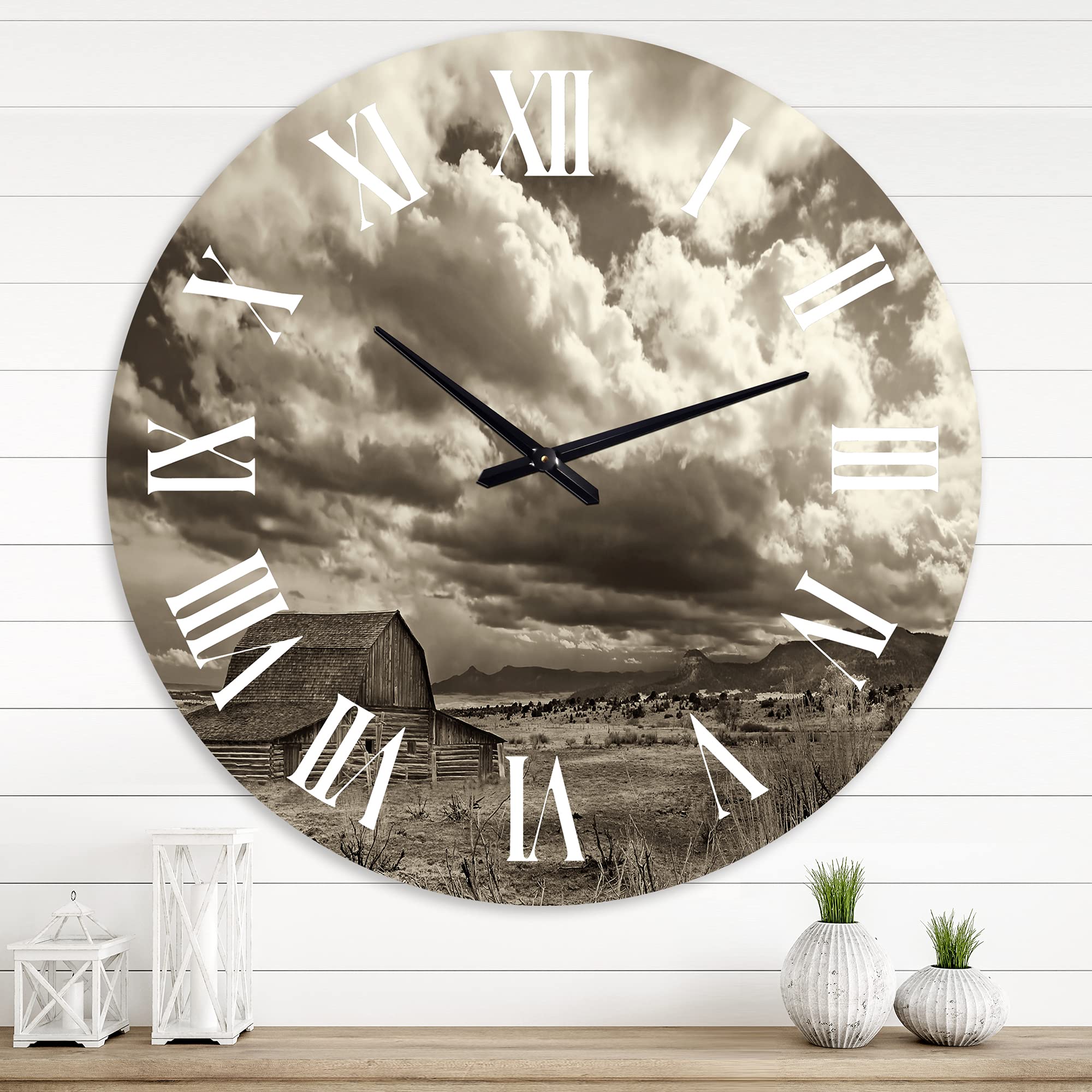 After The Rain On The Prairie Landscape Wall Clock - Large Traditional Nature-Inspired Office Decor Clock - Perfect for Home, Office & Living Room Décor