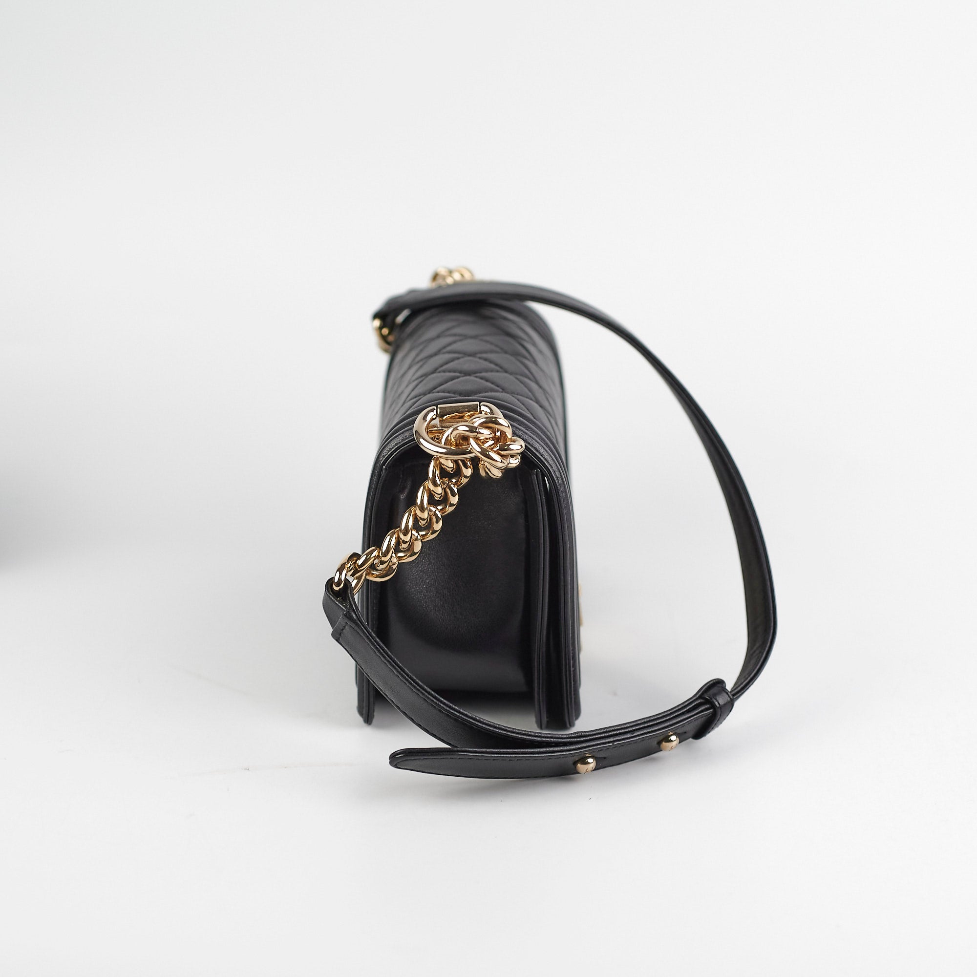 Chanel Small Boy Black Leather Bag - Luxury Designer Handbag for Women | Perfect for Evening Parties, Date Nights & Special Occasions