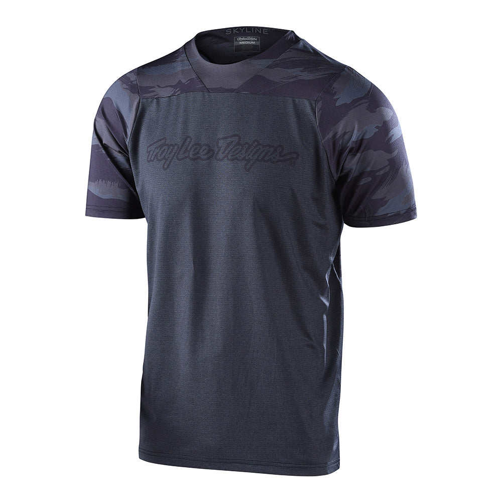 Skyline SS Jersey Signature Camo Heather Black/Black - Premium Performance Shirt for Outdoor Sports & Casual Wear