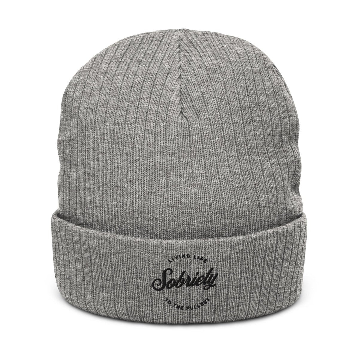 Sobriety Embroidered Beanie - Inspirational Recovery Hat for Men & Women - Perfect for Sober Living, AA Meetings & Outdoor Activities