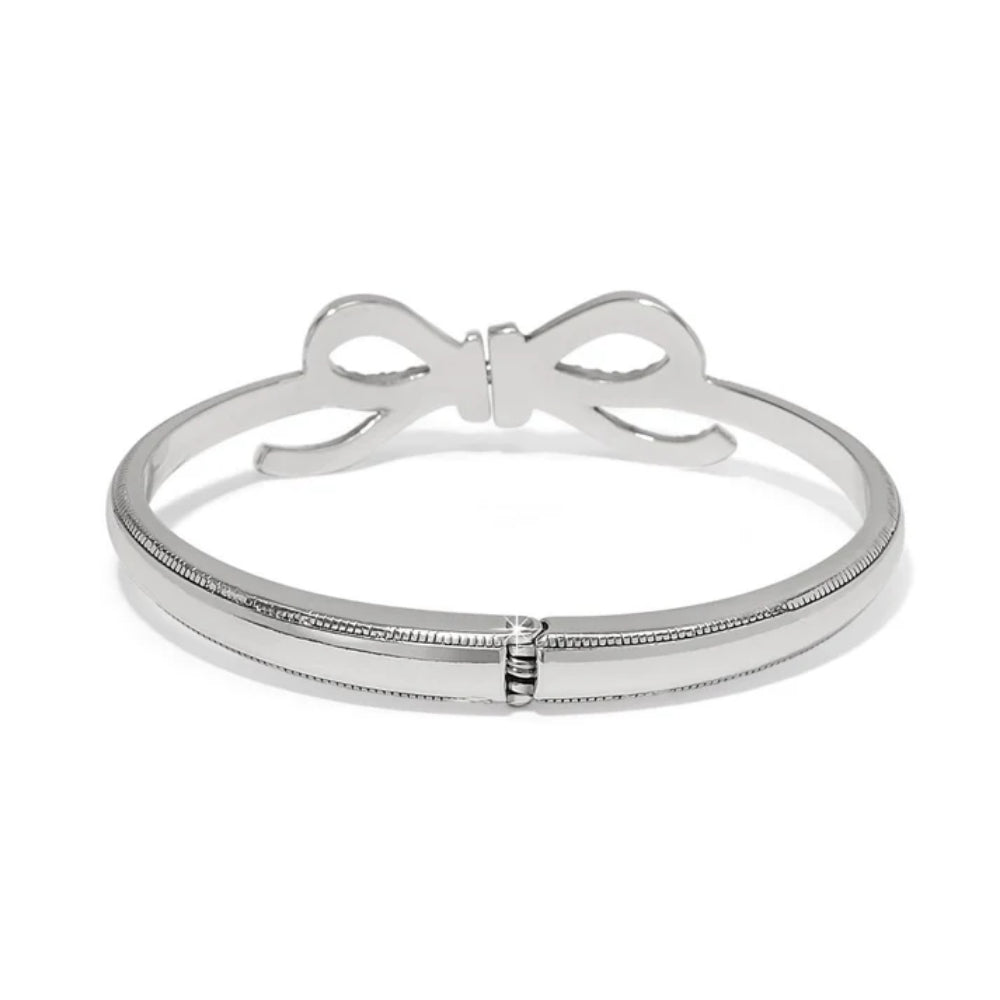 Brighton Illumina Bow Hinged Bangle - Elegant Silver-Tone Bracelet for Women, Perfect for Parties, Weddings & Everyday Wear