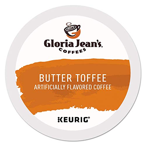 Gloria Jean's Butter Toffee Coffee K-Cups, 24 Count (Pack of 4) - Rich & Creamy Flavored Coffee Pods for Keurig Brewers - Perfect for Office, Home & Morning Coffee Break