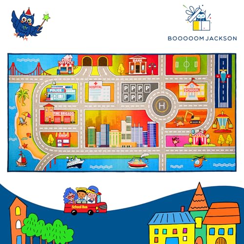 Blue Toy Car Rug