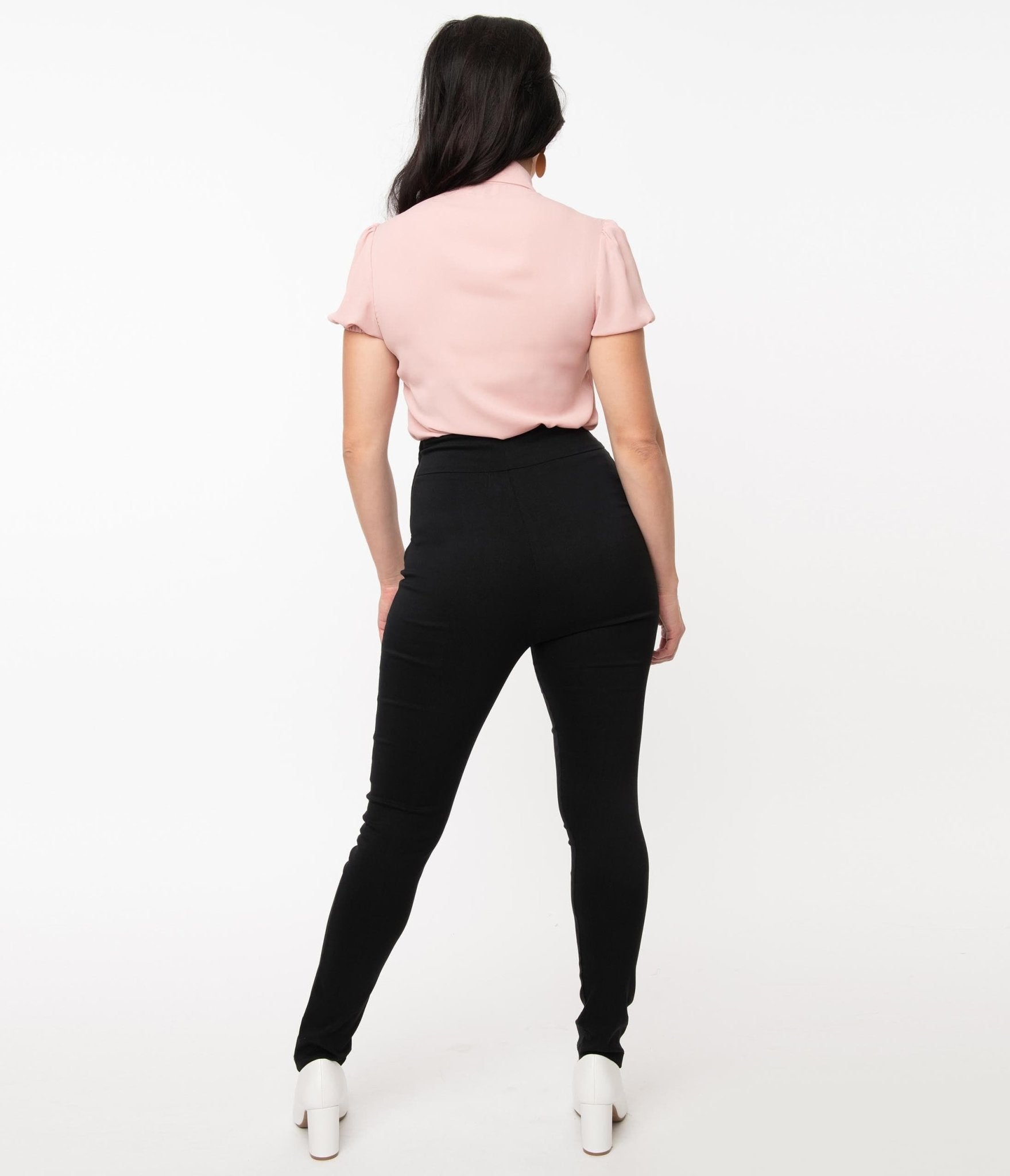 Vintage 1950s Black High Waist Rizzo Cigarette Pants - Retro Women's Trousers for Casual Wear & Pinup Fashion Outfits