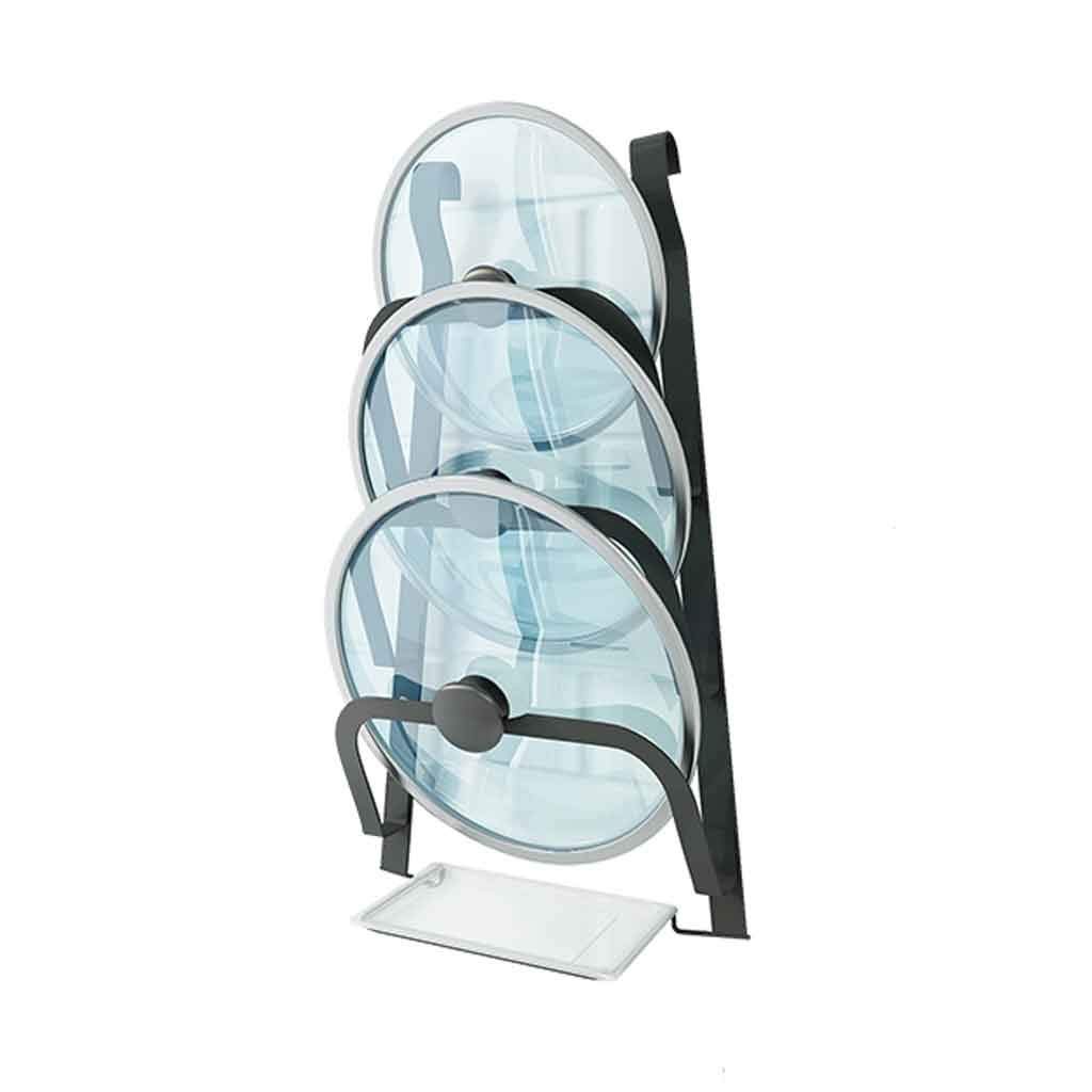 Wall-Mounted Kitchen Pot Lid Holder with Drain Tray & Cutting Board Storage - Space Saving Non-Drill Organizer for Pots, Pans & Utensils - Perfect for Small Kitchens, Apartments & RVs