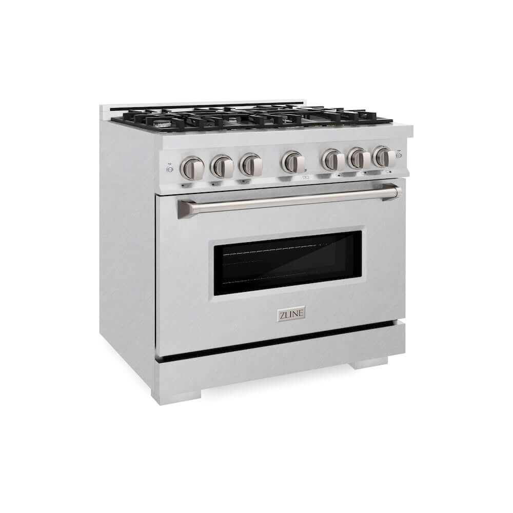 ZLINE 36 Inch 5.2 Cu. Ft. Classic Gas Range with 6 Burner Cooktop & Convection Gas Oven - Satin Stainless Steel (CGRS 36) | Professional Kitchen Appliance for Home Chefs & Cooking Enthusiasts