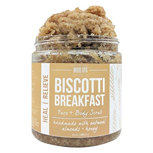 Mojo Spa Biscotti Breakfast Gift Set - 2 Natural Handmade Bath & Body Products for Women | Exfoliating Face & Body Scrub with Moisturizing Soap | Perfect for Self-Care, Spa Day & Birthday Gifts