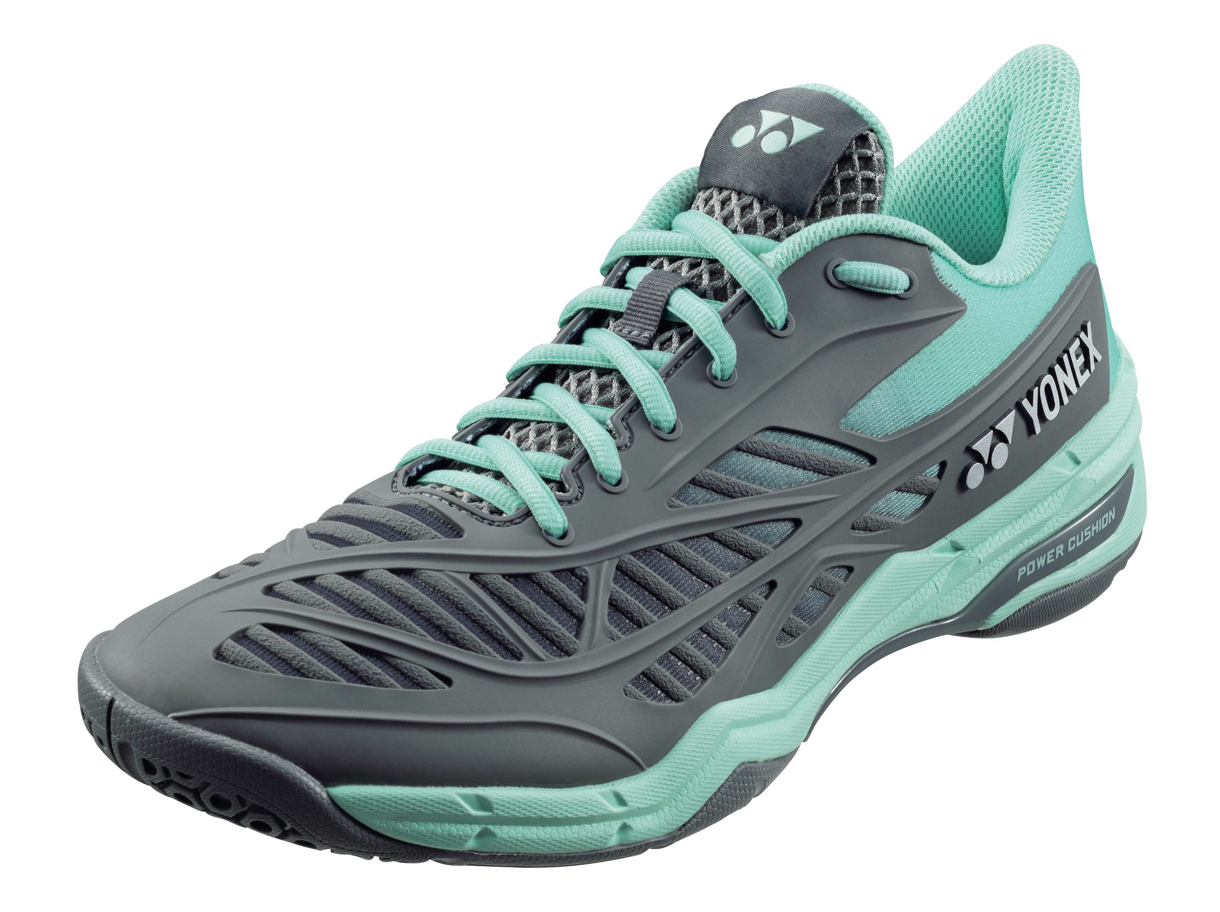 Yonex Power Cushion Cascade Drive Unisex Badminton Shoes for Men & Women - Lightweight Court Sneakers with Cushioning Technology (Gray/Pale Green) - Perfect for Indoor Badminton, Tennis & Squash Games