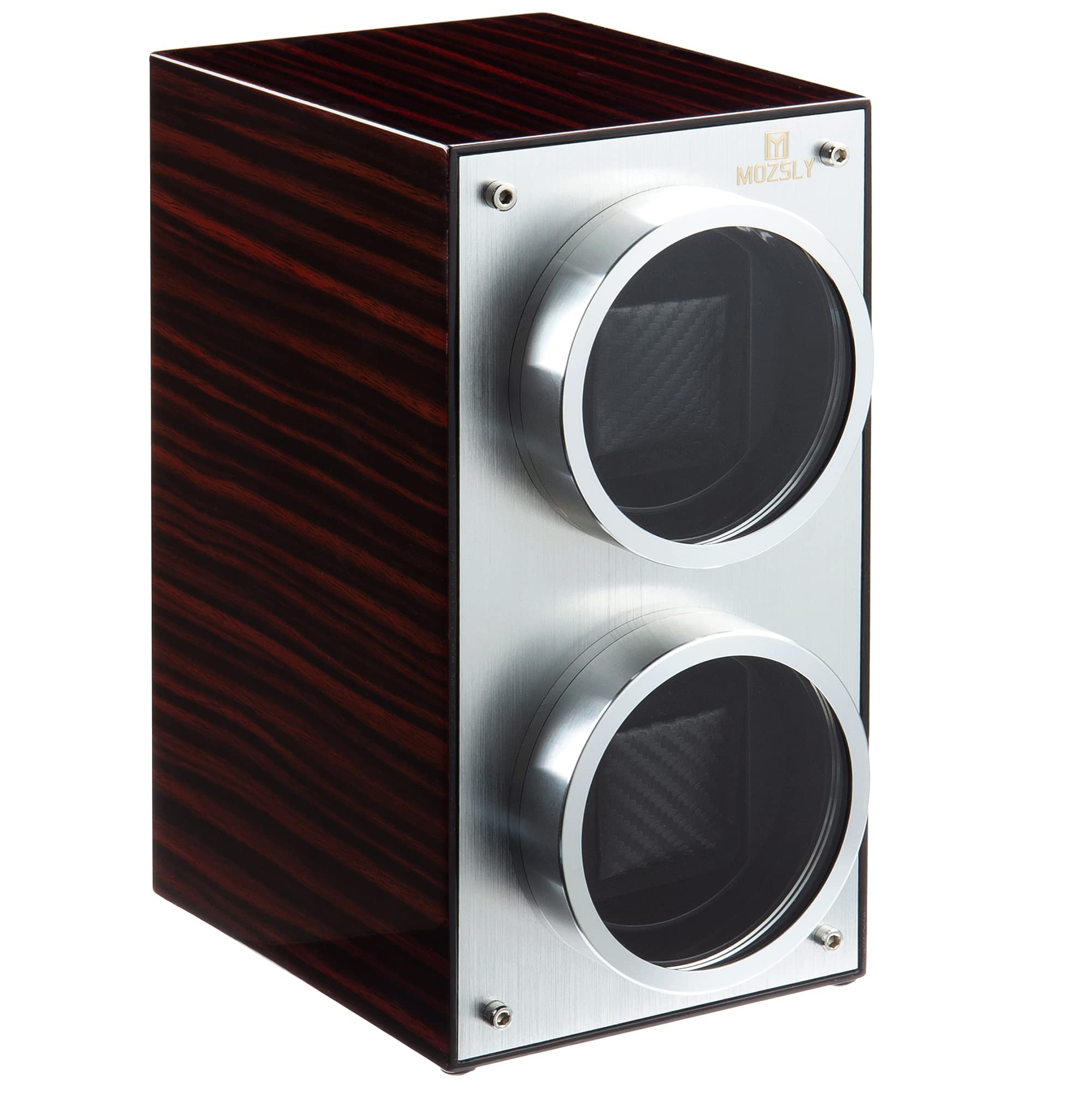 MOZSLY Double Automatic Watch Winder - Quiet Self-Winding Box with 12 Rotation Modes & Elegant Piano Finish - Perfect for Watch Collectors, Luxury Timepiece Storage, and Display Cases for Home or Office