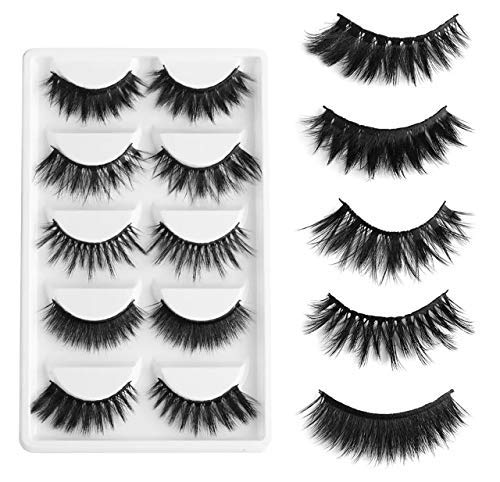 Premium 3D Mink Eyelashes Set - 5 Pairs Mixed Criss Cross Pattern False Lashes for Natural Volume & Length | Perfect for Weddings, Parties & Daily Wear