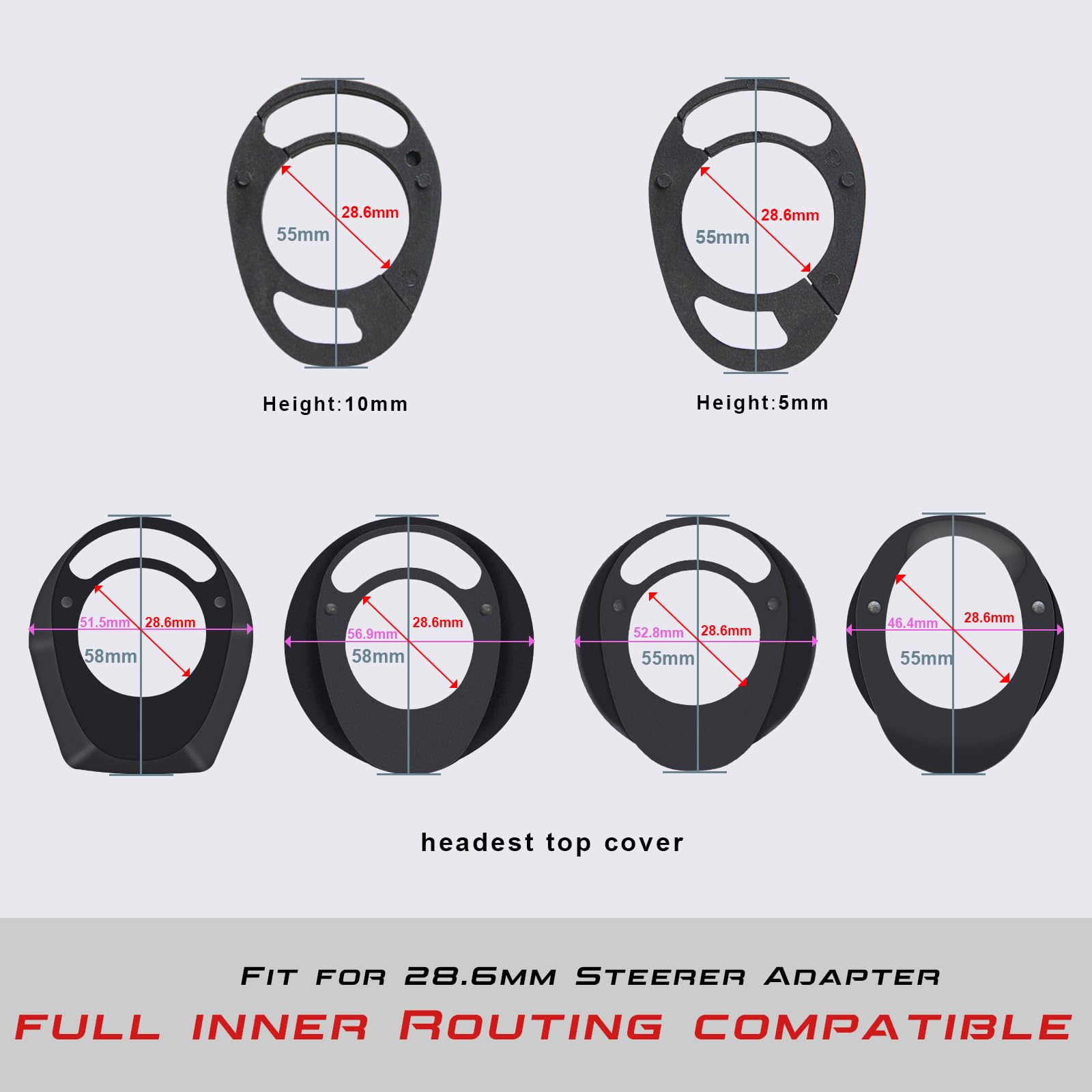 RXL SL 1-1/8 Inch Bicycle Headset Spacer Kit - 1 1/8