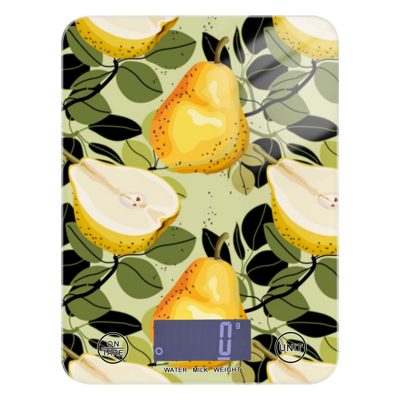 Pear Leaves Digital Kitchen Scale - Waterproof Food Scale with Ounces & Grams for Cooking, Baking, and Weight Loss | Perfect for Meal Prep, Portion Control, and Healthy Eating