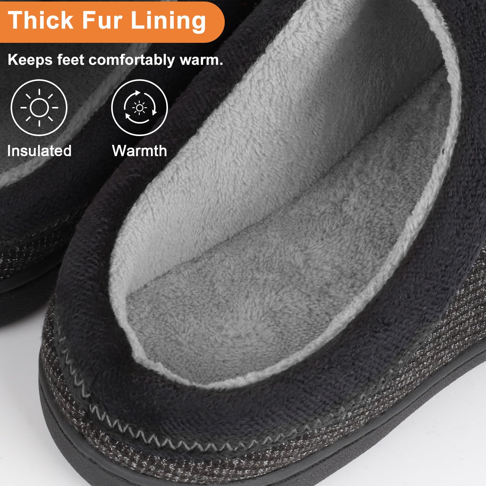 BIAL Men's Memory Foam Slippers with Anti-Slip Sole - Comfortable Indoor/Outdoor House Shoes for Bedroom, Lounge & Backyard Use