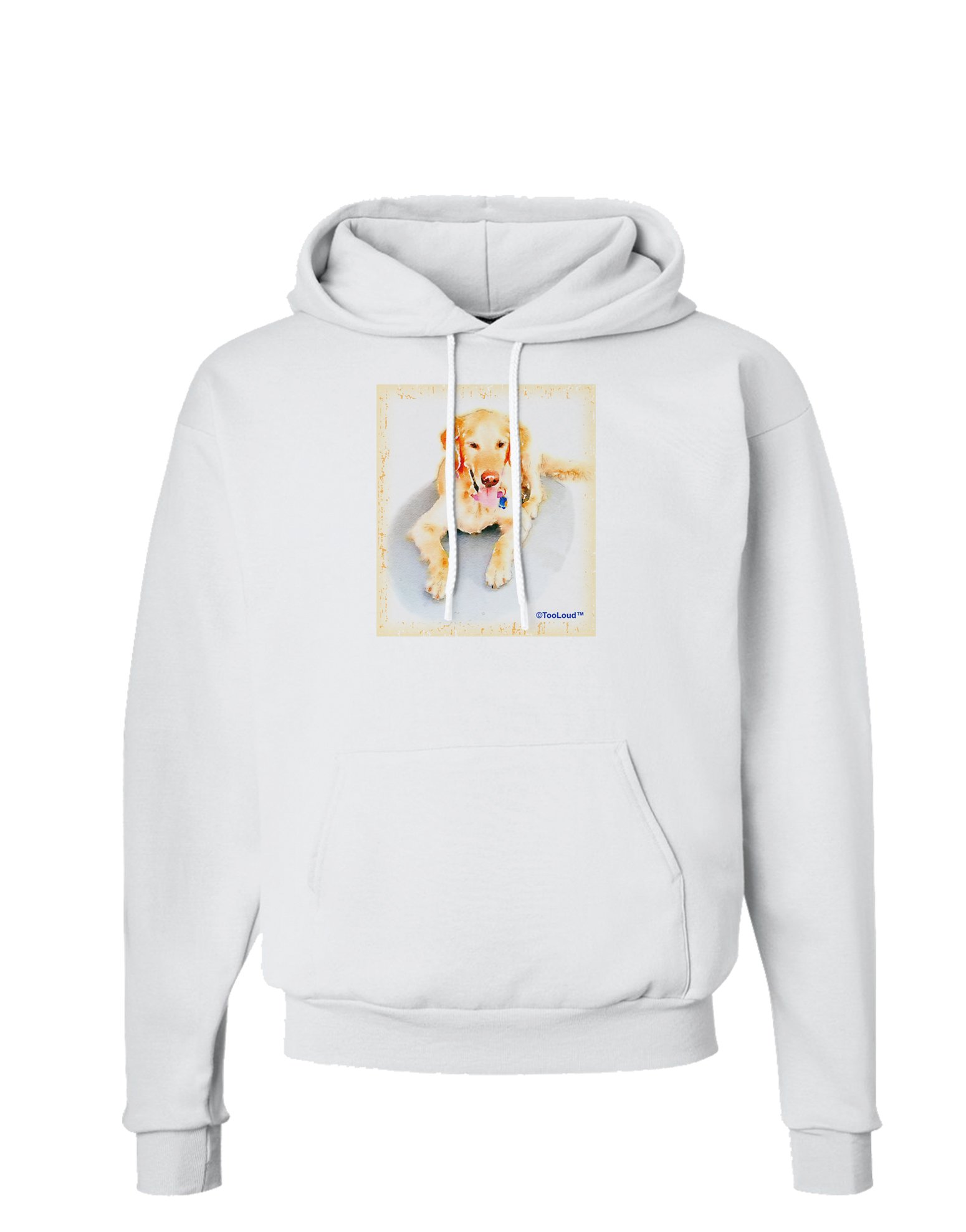 TooLoud Laying Retriever Watercolor Hoodie - Soft Pullover Hooded Sweatshirt with Pockets for Men & Women | Perfect for Outdoor Adventures, Casual Wear & Dog Lovers