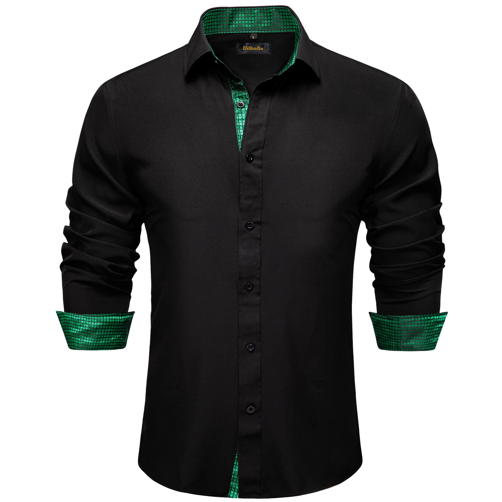 DiBanGu Men's Button Down Dress Shirts - Long Sleeve Casual & Formal Cotton Shirt with Contrast Inner Lining | Business Office Wear & Smart Casual Outfits