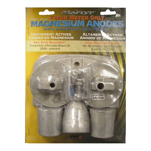 Boat Marine Mercruiser Bravo III BRAVO 3 Outdrive 2004-Present FRESH WATER MAGNESIUM ANODE Kit with Hardware (Zincs for Fresh Water) - Corrosion Protection for Boats, Yachts & Marine Engines in Lakes & Rivers