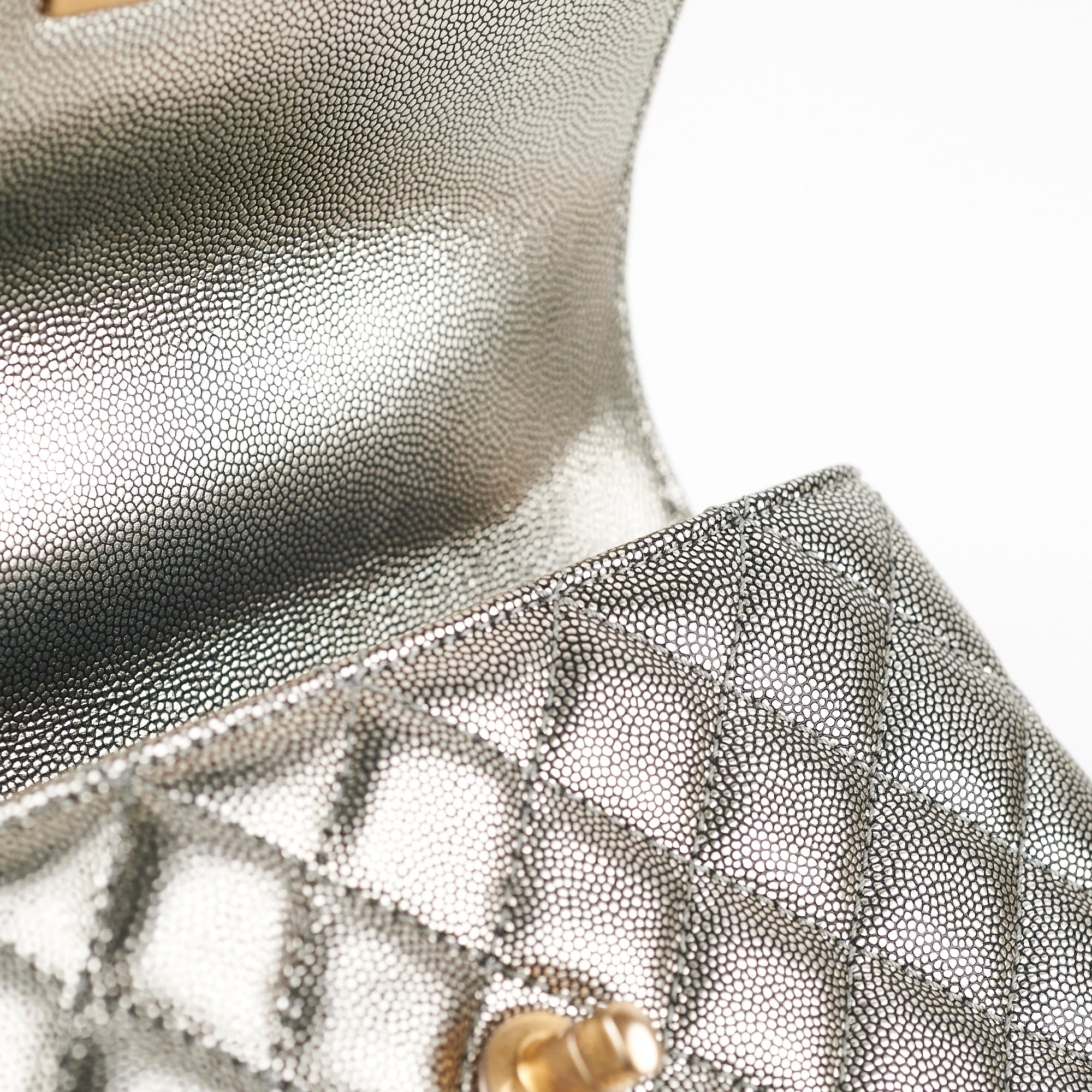Chanel Small Coco Handle Bag in Metallic Silver - Luxury Crossbody Purse for Women | Perfect for Evening Parties, Date Nights & Special Occasions