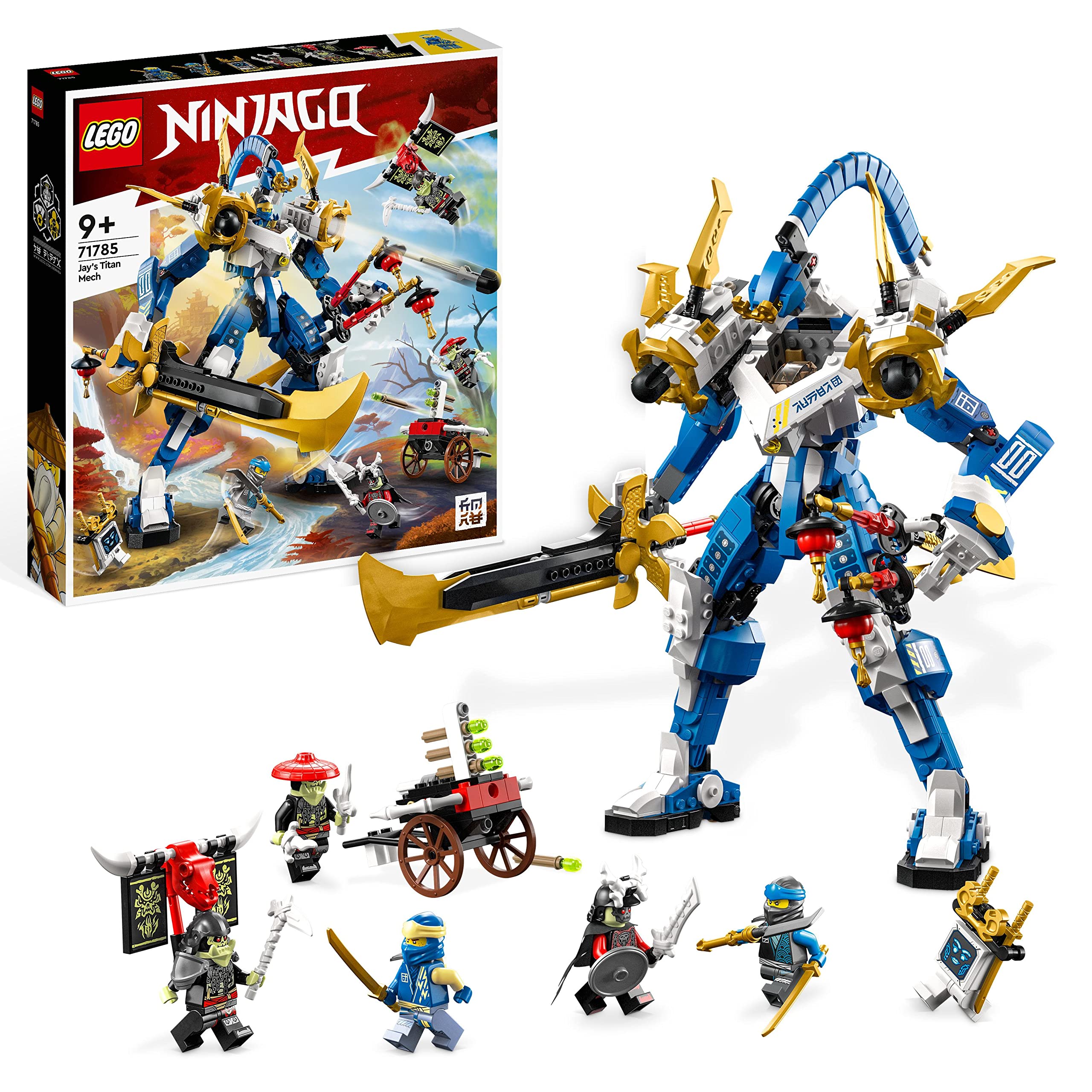 LEGO Ninjago 71785 Jay's Titan Robot Building Set - 5 Minifigures with Crossbow | 2023 Toy for Kids, Boys & Girls | Creative Play, Birthday Gift & Collectible for Ninjago Fans