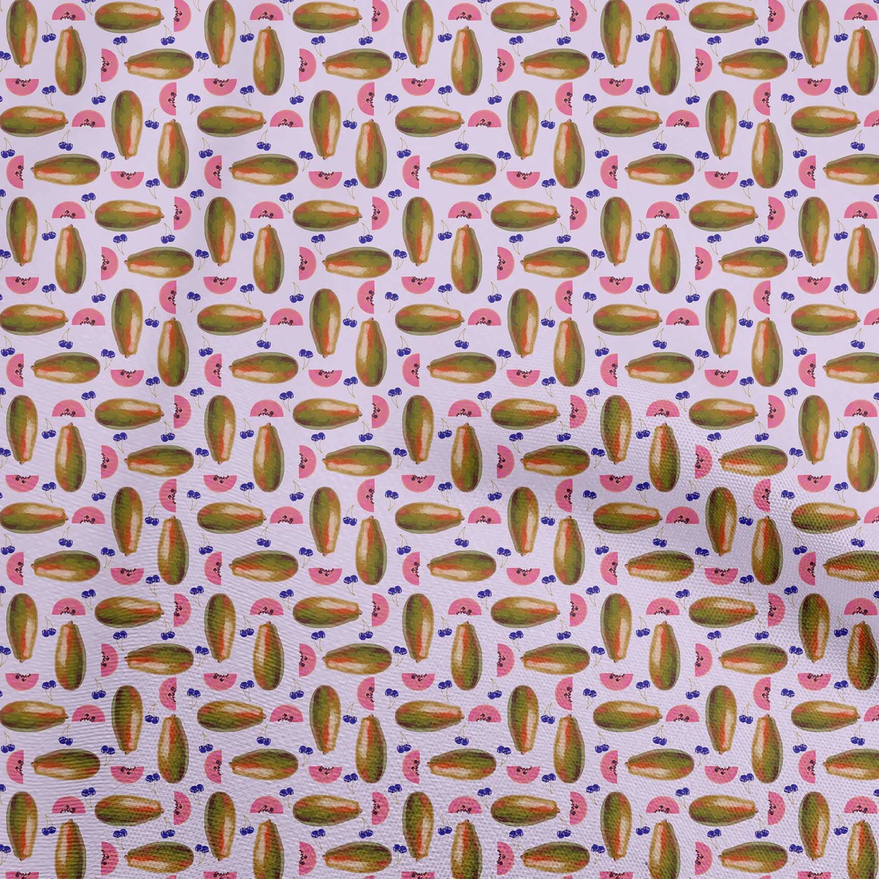 oneOone Georgette Viscose Pink Papaya Print Fabric by The Yard - 42 Inch Wide Floral Dress Material for Summer Dresses, Blouses & DIY Fashion Projects