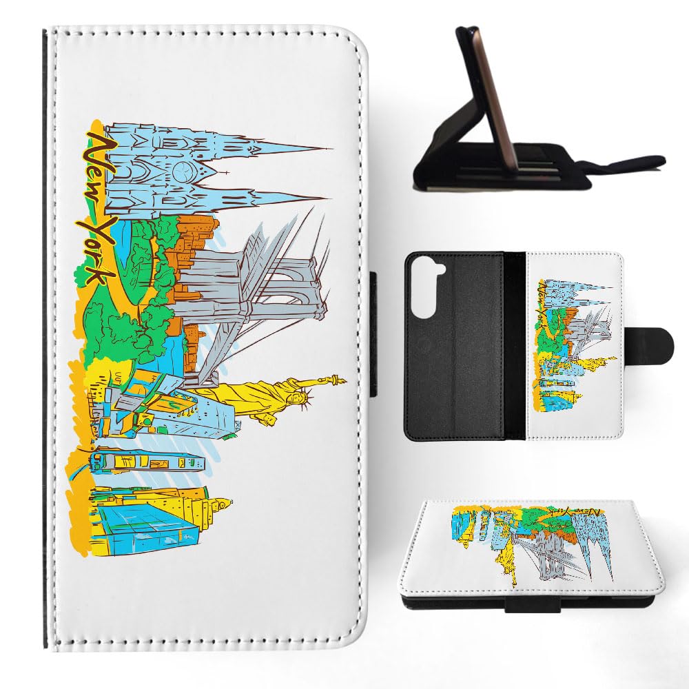 Premium Flip Wallet Phone Case for Samsung Galaxy S23+ Plus | Foxercases New York USA | Slim Protective Cover with Card Slots | Perfect for Business, Travel & Everyday Use