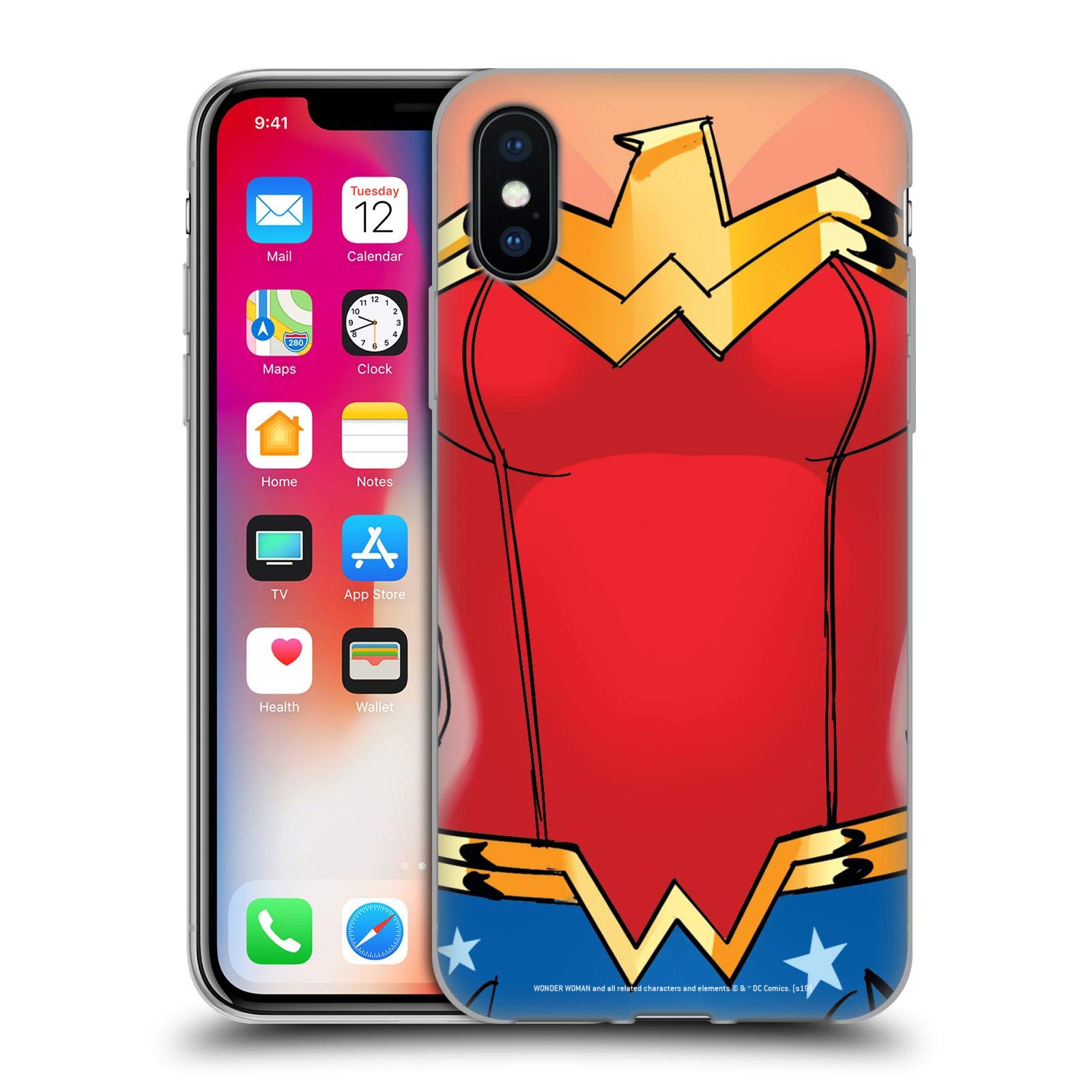 Officially Licensed Wonder Woman DC Comics Soft Gel Case for Apple iPhone X/Xs - Durable Protection & Stylish Design | Perfect for Cosplay, Comic Con & Superhero Fans
