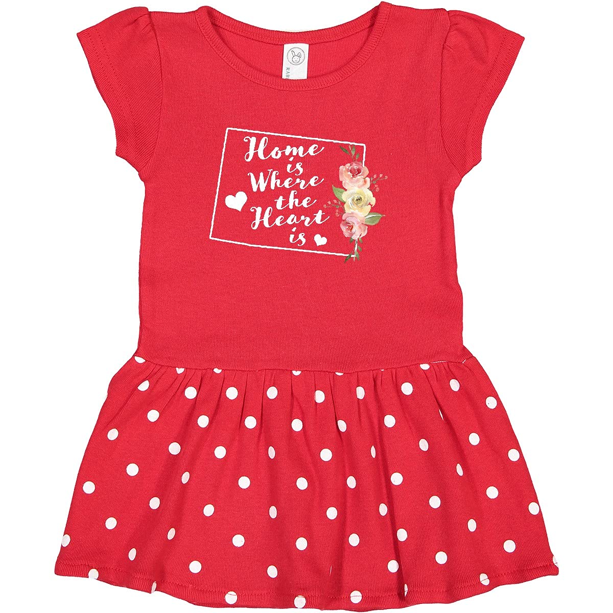 Inktastic Wyoming Home is Where The Heart is Watercolor Print Toddler Dress - Cute Outfit for Girls, Birthday Gift, Family Vacation, Photo Shoot