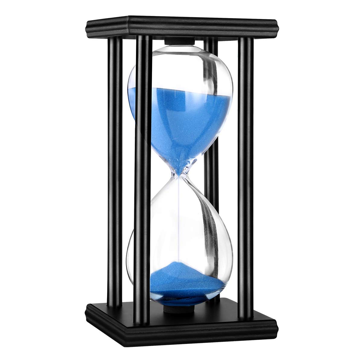 30/60 Minute Wooden Sand Hourglass Timer - Blue Vintage Sand Clock for Office, Kitchen, Room Decor & Creative Gifts | Perfect for Meditation, Study Time Management & Birthday Presents